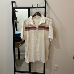 Large White Striped Travis Mathew Golf Polo
